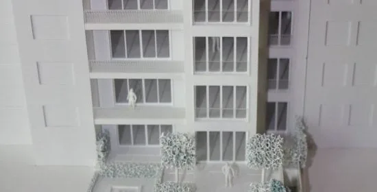 Präsentationsmodell, Weissmodell 1:100 Hamburg