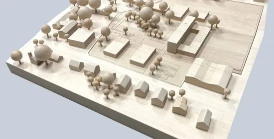 Städtebau Holzmodell in Karlsdorf-Neuthard Bruchsal 1:500