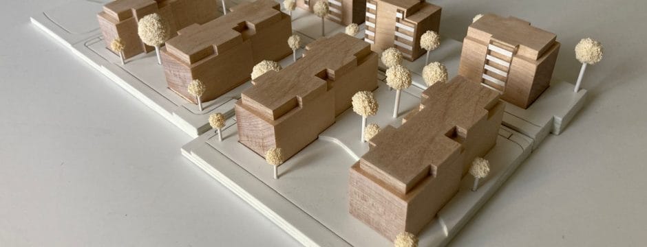 Städtebaumodell, Umgebungsmodell, Wettbewerbsmodell, 1:500