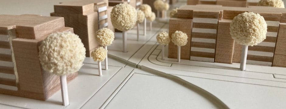 Städtebaumodell, Umgebungsmodell, Wettbewerbsmodell, 1:500